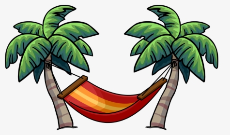 Transparent Palm Tree And Hammock Clipart - Palm Tree Hammock Clipart, HD Png Download, Transparent PNG