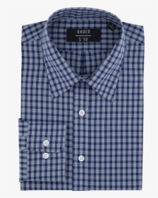 Blue Mini Tartan Button Down Shirt For Short Men And - Green Gingham Shirt, HD Png Download, Transparent PNG