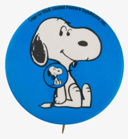 Snoopy Blue Button Self Referential Button Museum - Snoopy Button, HD Png Download, Transparent PNG