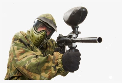 12590114 Aiming Paintball Player Stock Photo Paintball - Color Ball Shooting Gun, HD Png Download, Transparent PNG