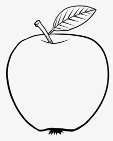 Apple With Leaf Drawing, HD Png Download, Transparent PNG