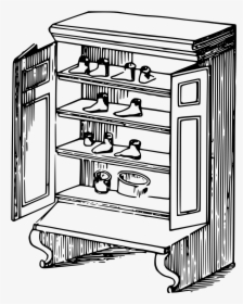 Wood Cupboard Clipart Black And White, HD Png Download, Transparent PNG
