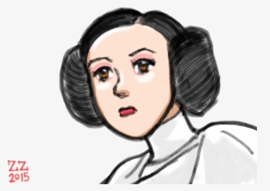Leia Drawing Portrait - Sketch, HD Png Download, Transparent PNG