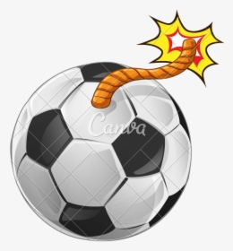Abstract Football Bomb Shape Vector Icon Illustration - Cartoon Bomb Soccer Ball, HD Png Download, Transparent PNG