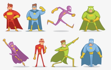 Super Heroes Cartoon Vector - Superhero, HD Png Download, Transparent PNG