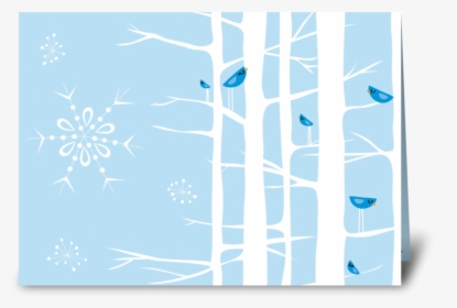 Winter Wonderland Trees Blue Greeting Card - Visual Arts, HD Png Download, Transparent PNG