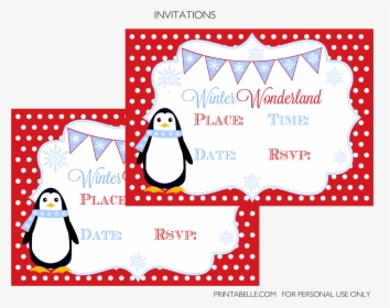 Free Winter Wonderland Party Printables - Adã©lie Penguin, HD Png Download, Transparent PNG