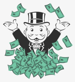 Rich Png Free Download - Monopoly Man Holding Money, Transparent Png, Transparent PNG