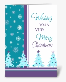 Merry Christmas Snowflakes And Trees Greeting Card - Christmas Wishes To Stepmom, HD Png Download, Transparent PNG