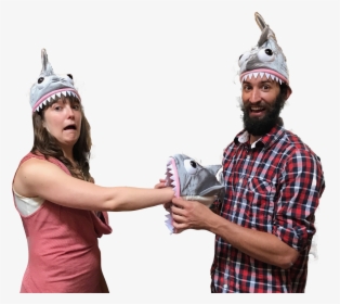Two People Shark Hats Funny - Two People Funny, HD Png Download, Transparent PNG