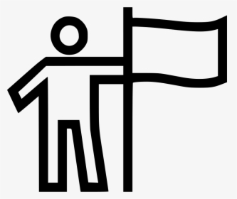 Man Setting Flag Svg Png Icon Free Download - Icon, Transparent Png, Transparent PNG
