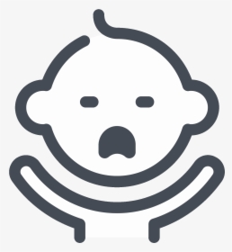 Sleeping Baby Icon - Crying Baby Drawing Easy, HD Png Download, Transparent PNG