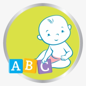 Baby Playing Abc Blocks Icon - Circle, HD Png Download, Transparent PNG