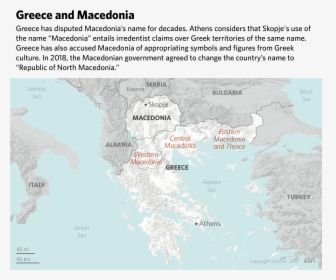 A Map Illustrating The Name Debate Between Macedonia - Atlas, HD Png Download, Transparent PNG
