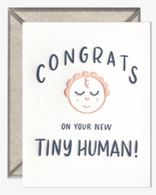 Tiny Human Congrats Letterpress Greeting Card With - Illustration, HD Png Download, Transparent PNG