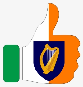 Thumbs Up Ireland With Stroke And Coat Of Arms Clip - Прапор І Герб Ірландії, HD Png Download, Transparent PNG
