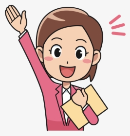 Transparent Person Working Clipart - Happy Office Worker Cartoon, HD Png Download, Transparent PNG