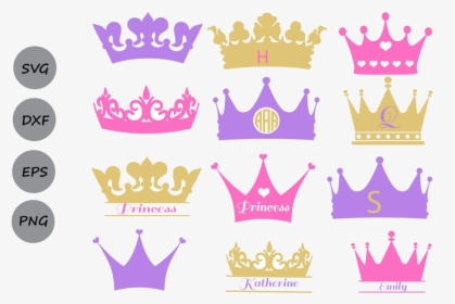 Crown Monogram Princess Crowns Clipart Transparent - Simple Princess Crown Clipart, HD Png Download, Transparent PNG