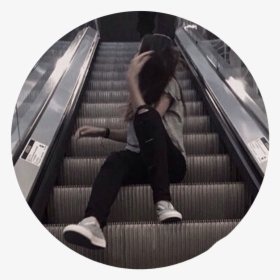 Tumblr Aesthetic Dark Grunge Girl Escalator Circle - Aesthetic Dark Grunge Girl, HD Png Download, Transparent PNG