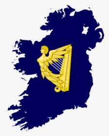 Flag Map Of Kingdom Of Ireland - Map Of Ireland, HD Png Download, Transparent PNG