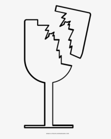 Broken Glass Coloring Page - Champagne Stemware, HD Png Download, Transparent PNG