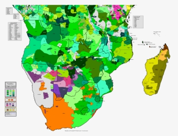 Xmaps For Africa Languages In Southern Africa Maps - Southern Africa Language Map, HD Png Download, Transparent PNG
