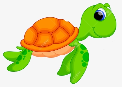Pond-turtle - Transparent Cartoon Sea Turtle, HD Png Download, Transparent PNG