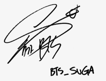 Taehyung Signature Png - Firma De Suga Bts, Transparent Png, Transparent PNG
