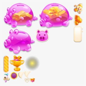 Piggy Bank Sprite 1 46 - Piggy Bank Candy Crush, HD Png Download, Transparent PNG