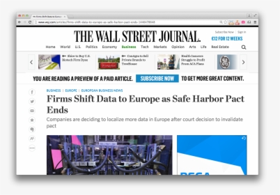 Wall Street Journal , Png Download - Wall Street Journal, Transparent Png, Transparent PNG