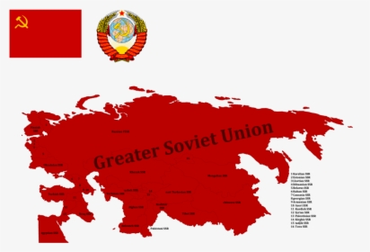 Transparent Communist Flag Png - Soviet Union Biggest Map, Png Download, Transparent PNG
