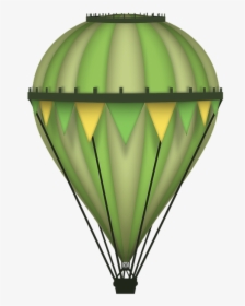 Balloon, Green, Illustration, Yellow, Hot Air Balloon - Hot Air Balloon, HD Png Download, Transparent PNG