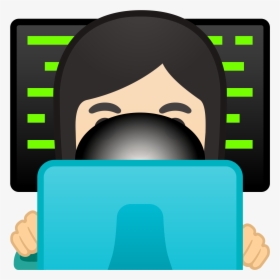 Woman Technologist Light Skin Tone Icon - Emoji Man With Computer, HD Png Download, Transparent PNG