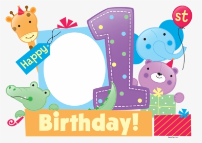 Birthday , Png Download - 1st Happy Birthday Photo Frame, Transparent Png, Transparent PNG