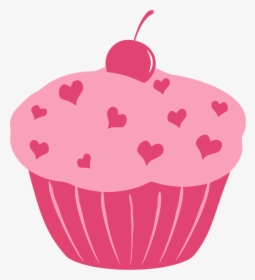 Heart Cupcake Clipart Png - Pink Cupcake Clipart, Transparent Png, Transparent PNG