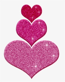 Pink Glitter Hearts Clipart - Pink Glitter Heart Clipart, HD Png Download, Transparent PNG
