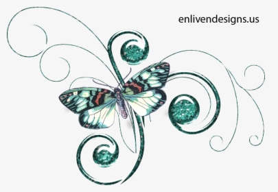 Teal Butterfly Glitt - Scrapbook Embellishments Free Download, HD Png Download, Transparent PNG
