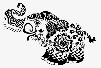 Elephant, Decoration, Design, Scrollwork - Design, HD Png Download, Transparent PNG