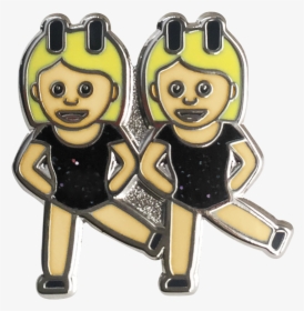 Dancing Girls Emoji Pin - Cartoon, HD Png Download, Transparent PNG