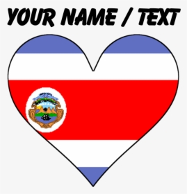 Custom Costa Rica Flag Heart T-shirt - Emblem, HD Png Download, Transparent PNG