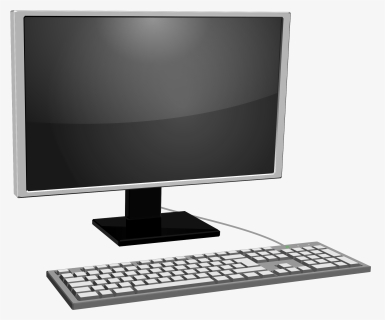 Computer, Crystal Display, Gray, Hardware, Keyboard - Monitor For Computer Clip Art, HD Png Download, Transparent PNG