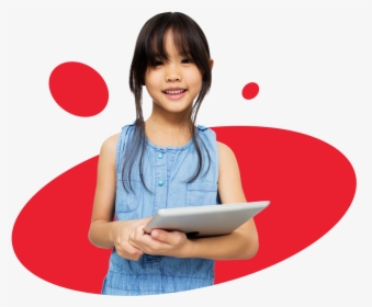 Girl With Ipad - Girl, HD Png Download, Transparent PNG