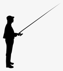 Silhouette, Man, Hook, Silhouetted, Outlined, Shadow - Silhouette Of Guy Fishing, HD Png Download, Transparent PNG