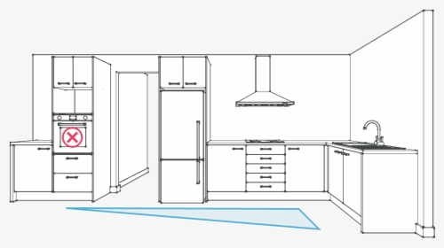 Transparent Kitchen Counter Png - Kitchen Design Fridge Next To Oven, Png Download, Transparent PNG