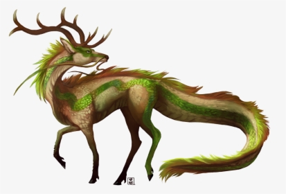 Fictional Character,green Dragon,mythical Figure,wildlife - Qilin Deer, HD Png Download, Transparent PNG