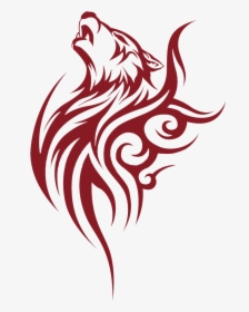 Tribal Wolf And Heart - Tribal Tattoo Clip Art, HD Png Download, Transparent PNG