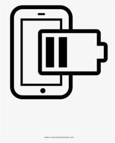 Low Battery Coloring Page - Phone Battery Drawing, HD Png Download, Transparent PNG