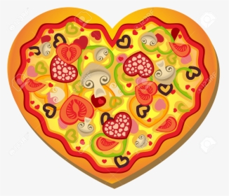 Pizza Alfa Img Showing Gt Valentine Heart Clip Art - Heart Shaped Pizza Clipart, HD Png Download, Transparent PNG