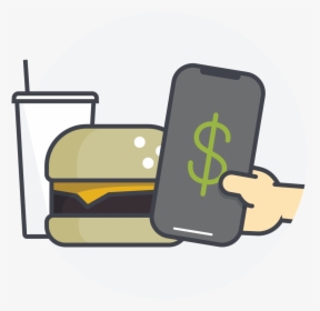 An Icon Showing A Phone Paying For A Meal, HD Png Download, Transparent PNG