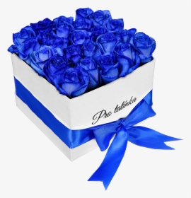 White Box Of Blue Roses For Dad - Blue Roses Box Png, Transparent Png, Transparent PNG